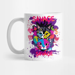 Graffiti Savage Cat T-shirt Mug